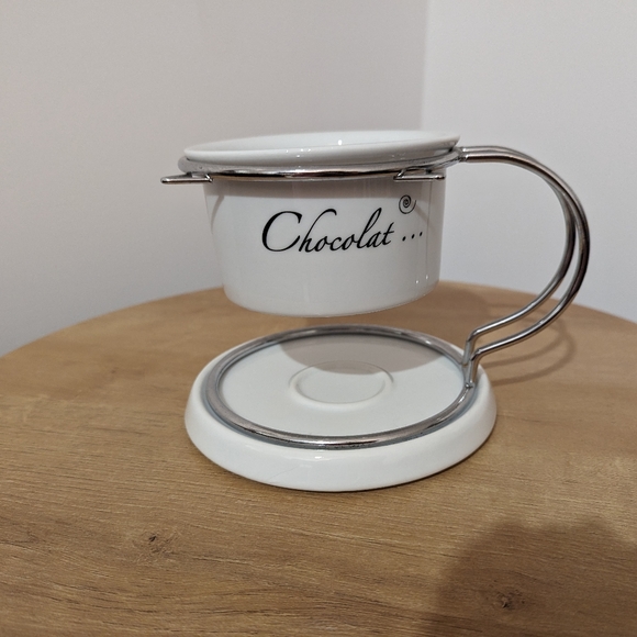 Bella Cucina White & Black "Chocolat..." Fondue  Set - Picture 3 of 6